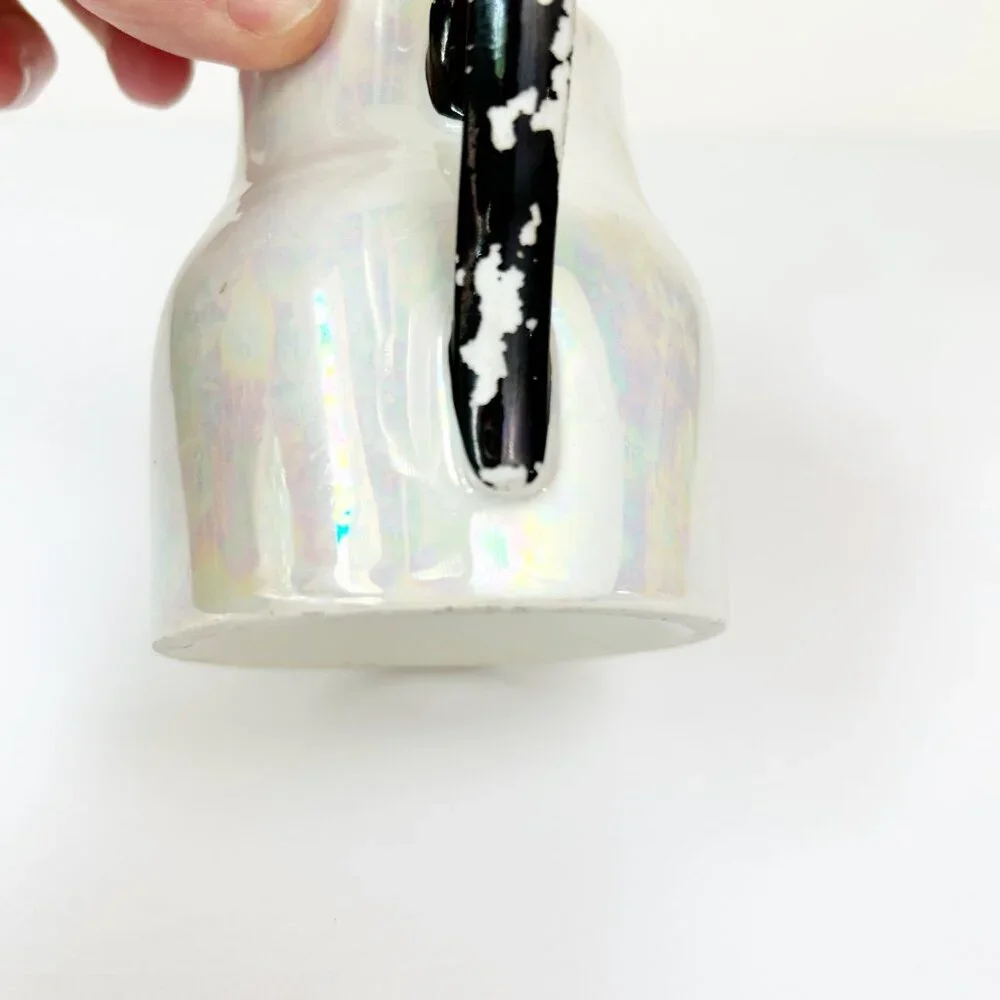 Vintage Three Crown China Germany Creamer Pitcher Iridescent Lusterware Vase